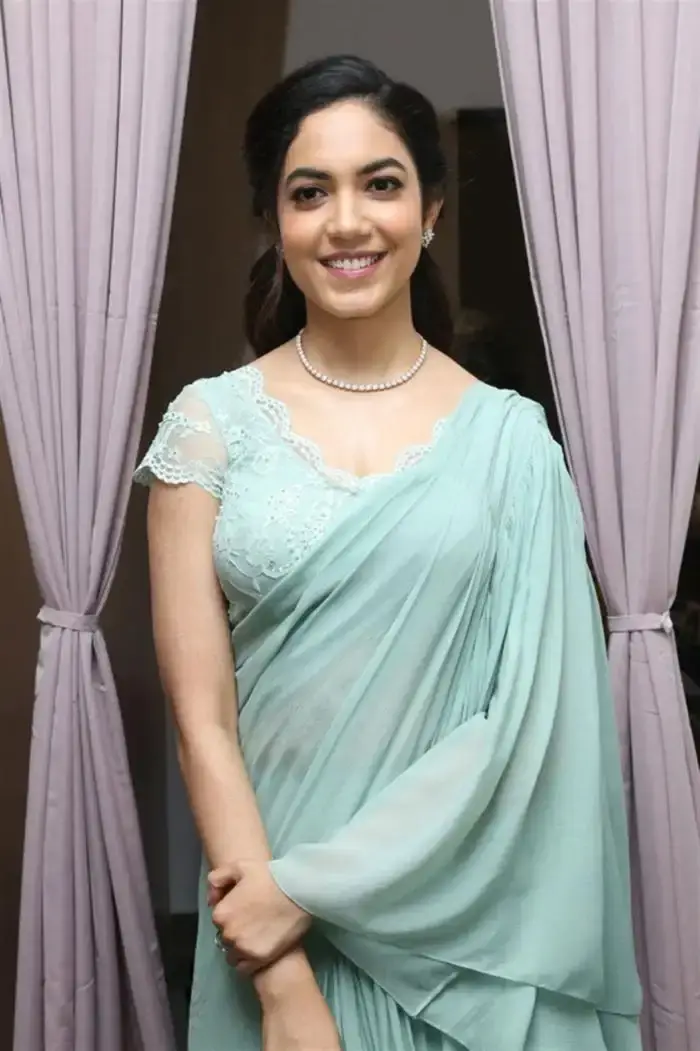 South Indian Girl Ritu Varma In Green Saree